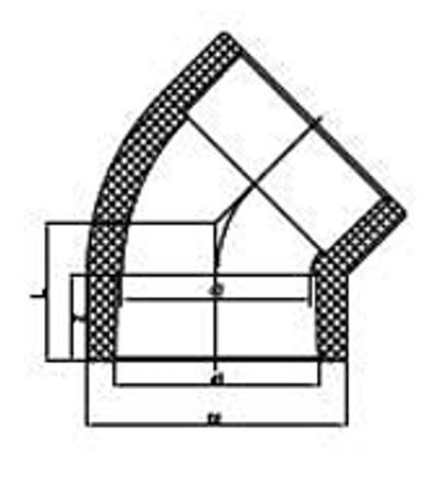 Отвод 45 PVDF раструбная сварка